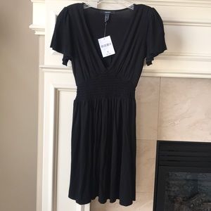 New Black V-Neck Knit Dress